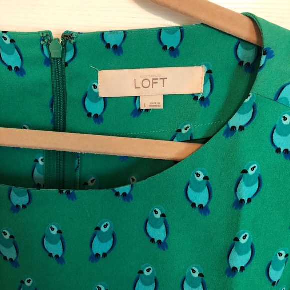 LOFT Green & Blue Quarter-Sleeve Dress - Picture 2 of 5